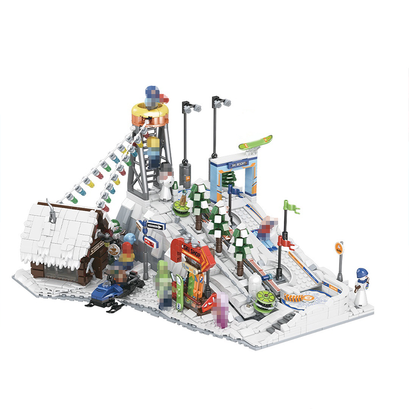 SEMBO 704000 Ski Keeping Sport Scene With 2128 Pieces