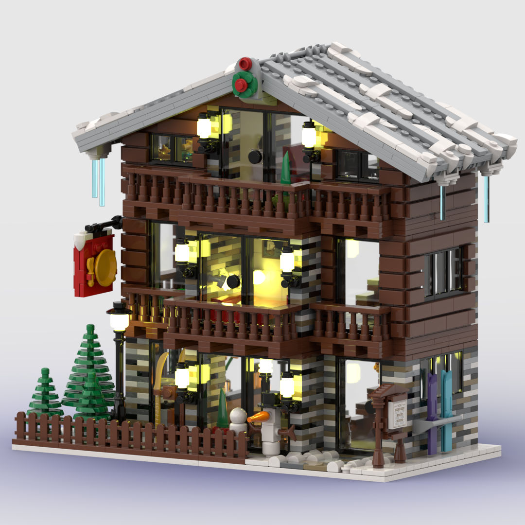 MOC-91029 Winter Village Swiss Restaurant and Hotel With 2235 Pieces