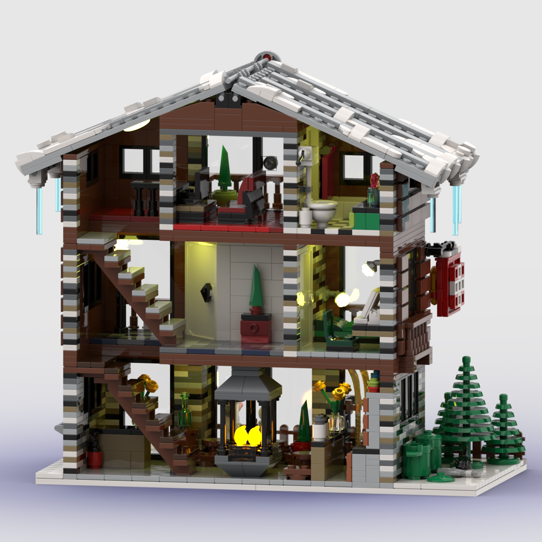 MOC-91029 Winter Village Swiss Restaurant and Hotel With 2235 Pieces