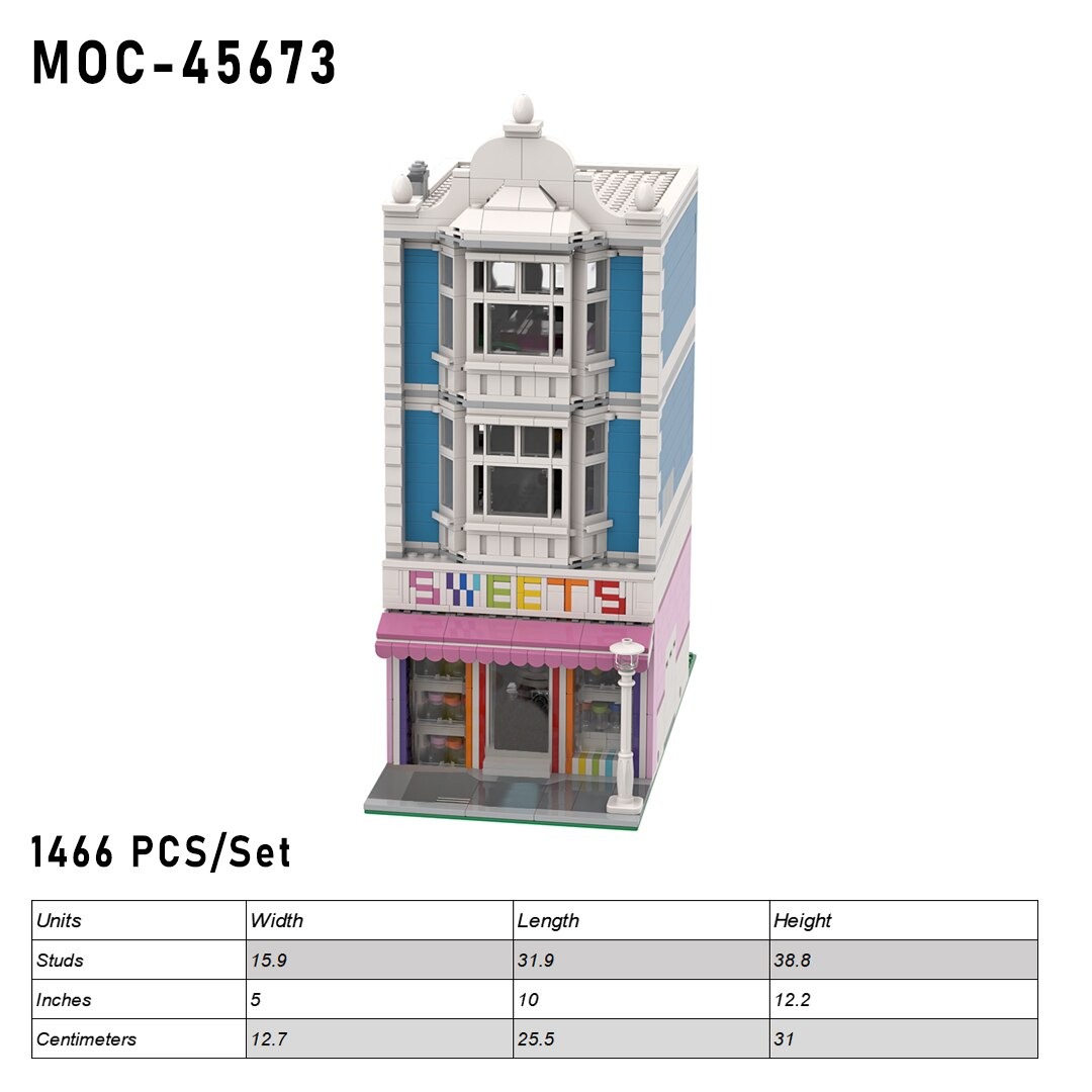 authorized moc 45673 1466 pcs candy shop main 5 - MOULD KING