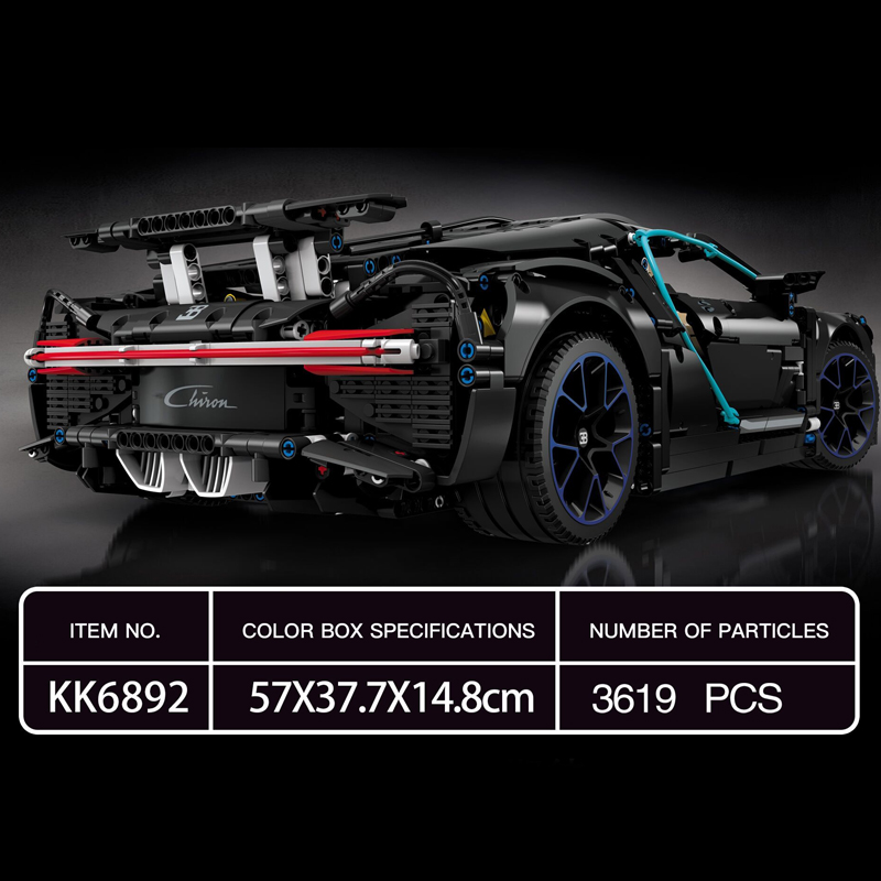 Custom KK6892 Technic Static Version Bugatti Chiron Sports Car 1 - MOULD KING