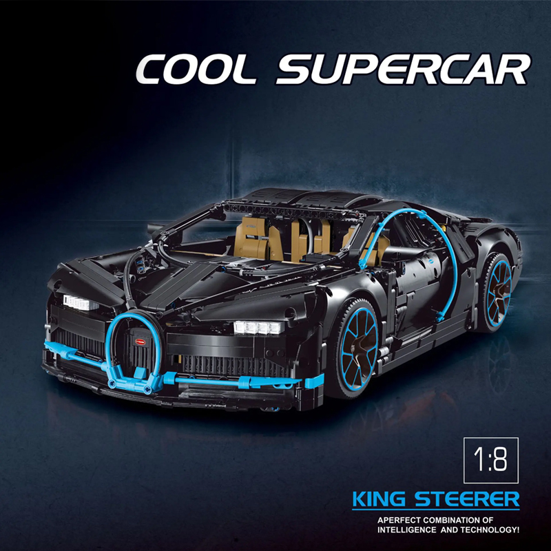 Custom KK6892 Technic Static Version Bugatti Chiron Sports Car 3 - MOULD KING