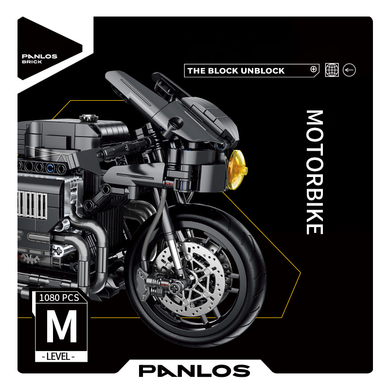 Panlos 672009 Black Bat Motorbike 2 - MOULD KING
