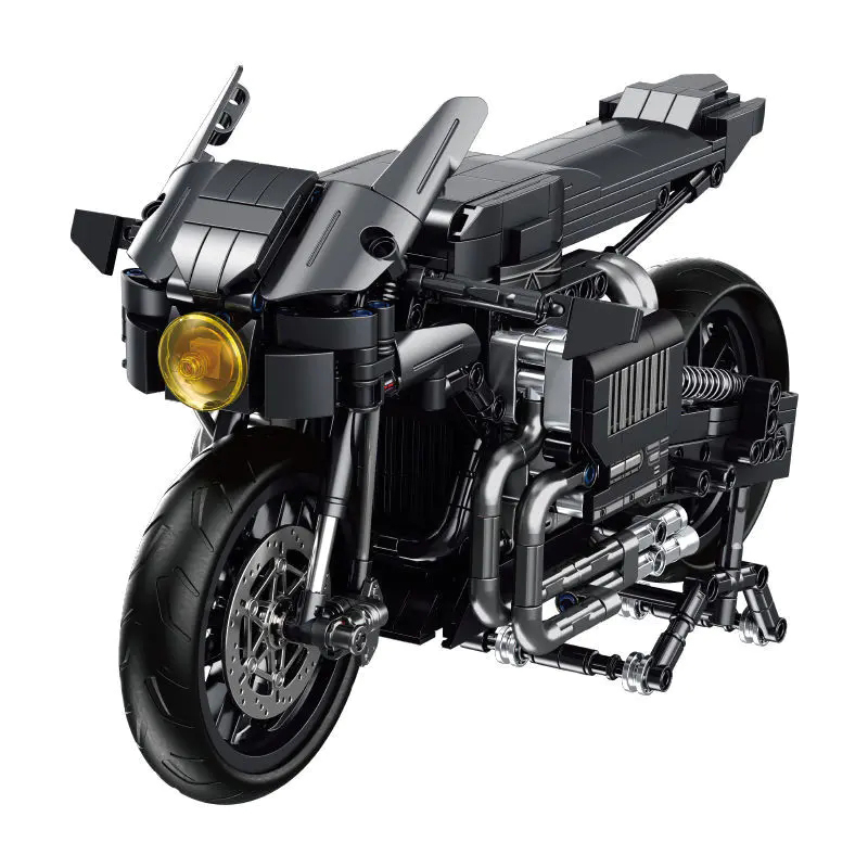 Panlos 672009 Black Bat Motorbike 4 - MOULD KING
