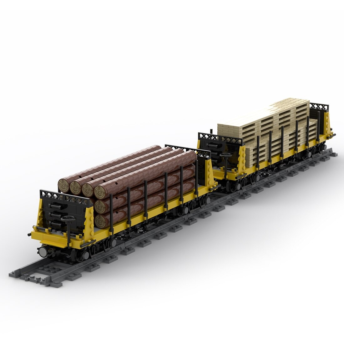 authorized moc 49271 lumber car carriage main 0 - MOULD KING