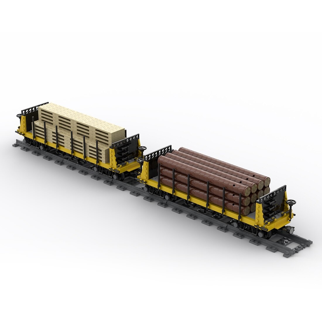 authorized moc 49271 lumber car carriage main 1 - MOULD KING