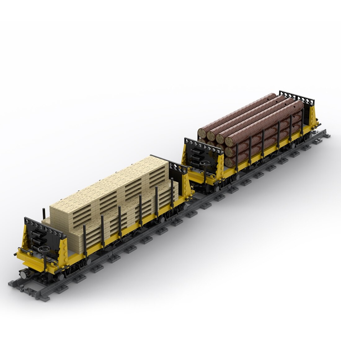 authorized moc 49271 lumber car carriage main 2 - MOULD KING