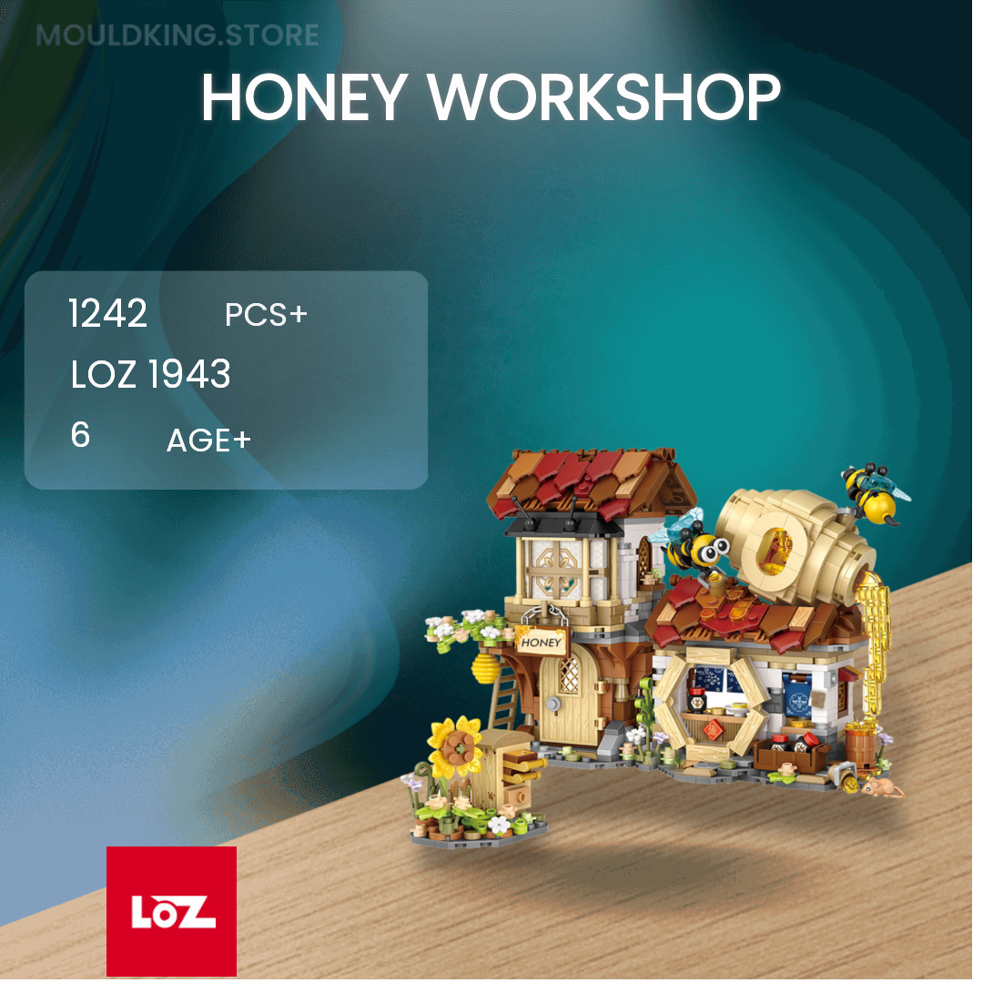 LOZ 1943 Honey Workshop with 1242 Pieces | MOULD KING
