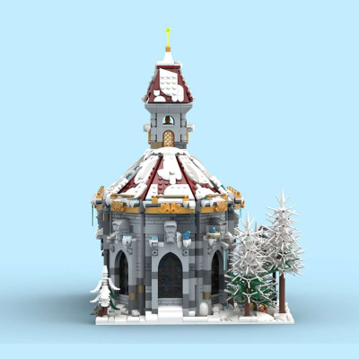 Modular Building MOC Factory 238564 Winter Village Cathedral Building Block 2 letbricks moc 238564 winter vill 1